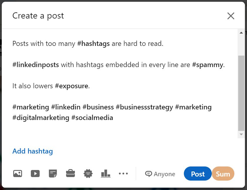 misuse and overuse of linkedin hashtags