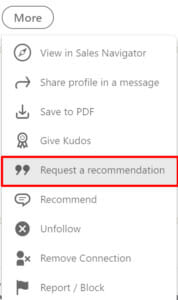 request a recommendation on linkedin