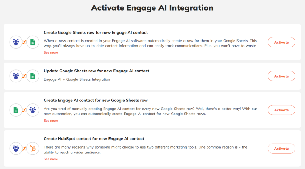 integrately activate integrations