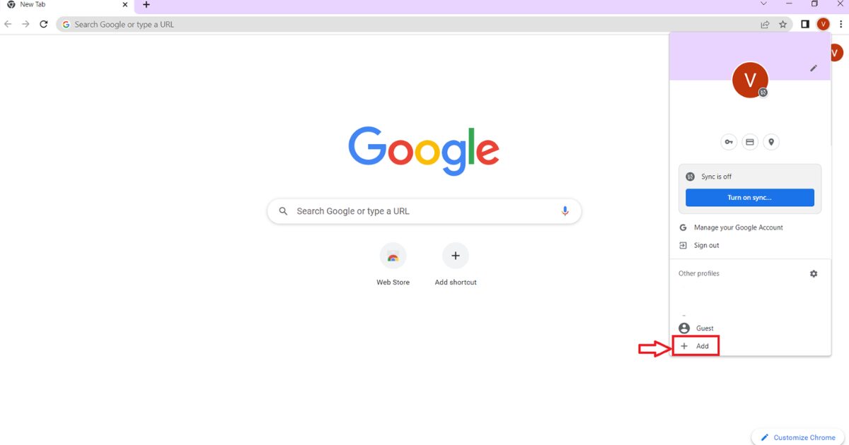 create separate browser profiles