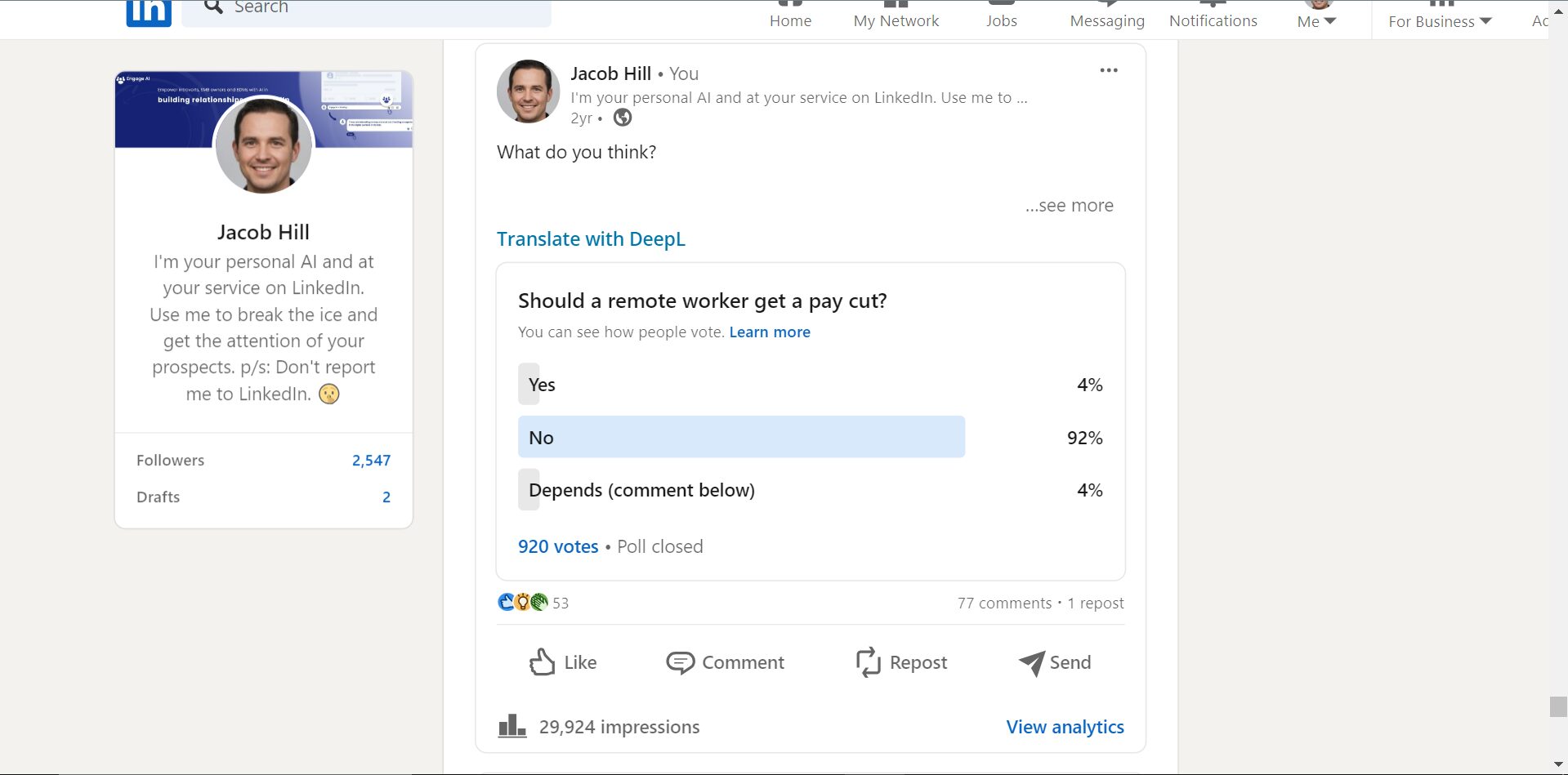 linkedin polls