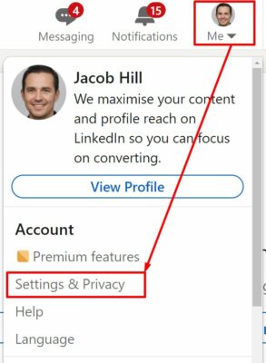 linkedin settings & privacy